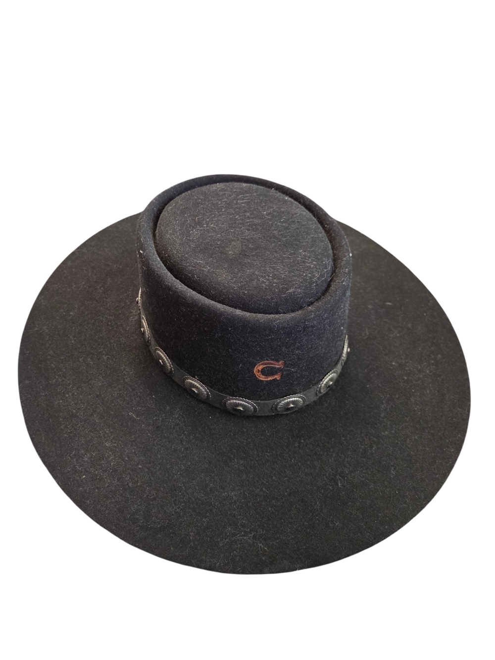 Charlie 1 Horse High Desert Black Wide-Brim Western Wool Hat with Concho Band